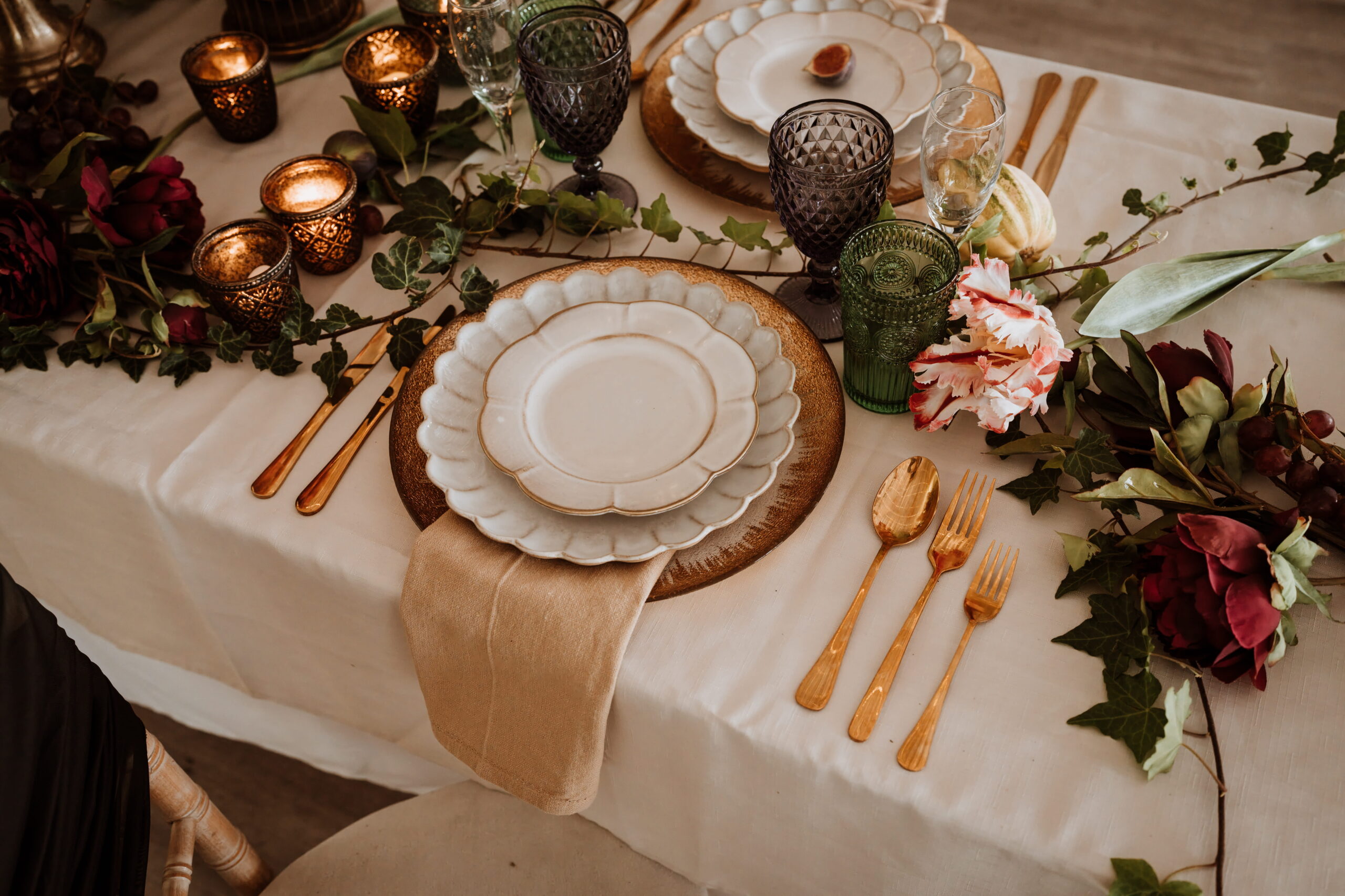 table styling inspiration at solton manor, between dover and walmer, kent, england